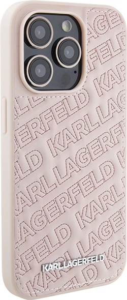 Mbështjellës Karl Lagerfeld Quilted K Pattern për iPhone 15 Pro Max, Rozë