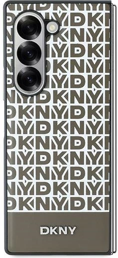 Mbështjellës DKNY Repeat Pattern Bottom Stripe për Samsung Galaxy Z Fold 6, Kafe