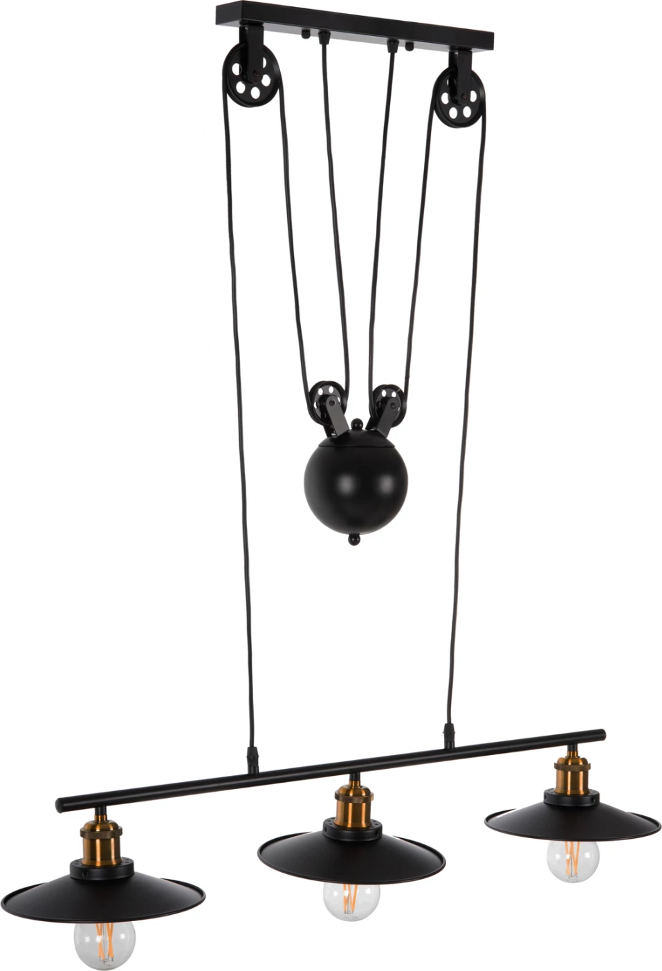 Llambë varëse për tavan, 3 drita, FH4120, metal, ngjyrë e zezë, 91x91x95.5 cm