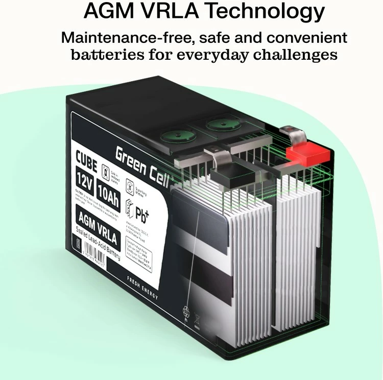 Bateri AGM VRLA Green Cell AGM12V75AH-J 12V 75Ah IP54 e zezë