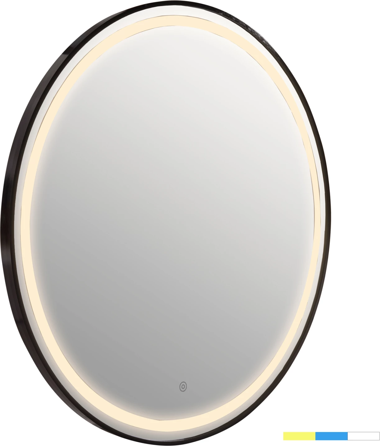 Pasqyrë muri e rrumbullakët, kornizë alumini, ngjyrë e zezë, FB94503.01, Φ80cm