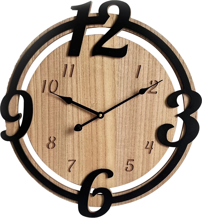 Orë muri Anga Inart metalike, ngjyrë e zezë, 46x3.5x50cm