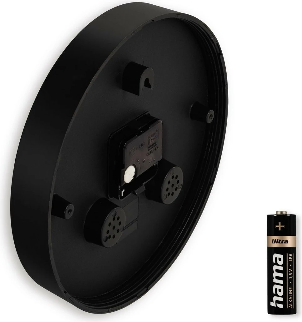 Orë muri Hama Capri, 25 cm, Analog, E zezë