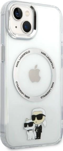 Mbështjellës Karl Lagerfeld KLHMP14MHNKCIT për iPhone 14 Plus 6.7", transparent, me MagSafe