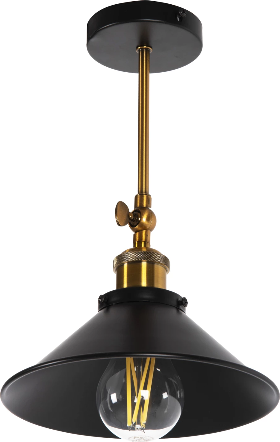 Llambë tavani/muri, metal, e zezë-ari, FH4121, Φ21x31H cm