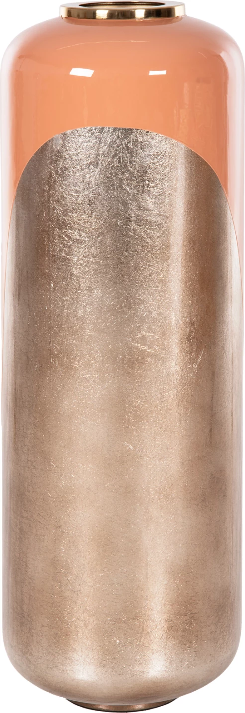 Vazo dekorative për dysheme RAKSASA FH4230.02 metalike, ngjyrë salmon-bronz e lehtë, Φ30x90H cm