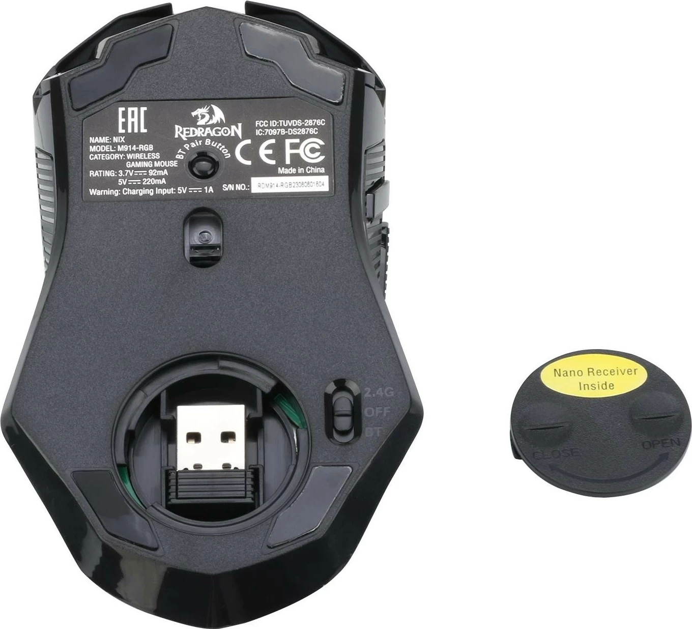 Maus Redragon M914-RGB NIX, wireless, i zi