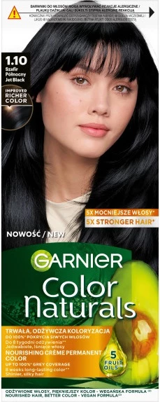 Ngjyrë për flokë Garnier Color Naturals 1.10 Sapphire of the North për femra, 1 copë