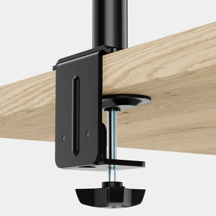 Mbajtëse monitori dual tavoline VONHAUS 3000112 për 2 ekrane 13-32", VESA 75x75-100x100, clamp/grommet, e zezë