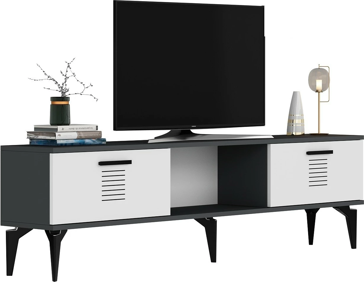 Komodë TV Skye Decor, antracit, e bardhë