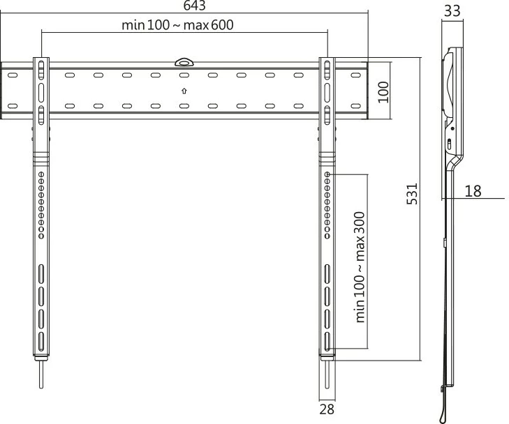 Mbajtëse muri për TV LogiLink BP0117, 43-80 inç, deri 40 kg, e zezë