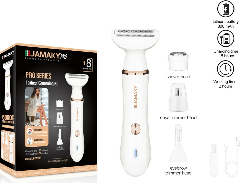Set Epilatorësh Elektrik Për Femra 4në1 JAMAKY JPC80001