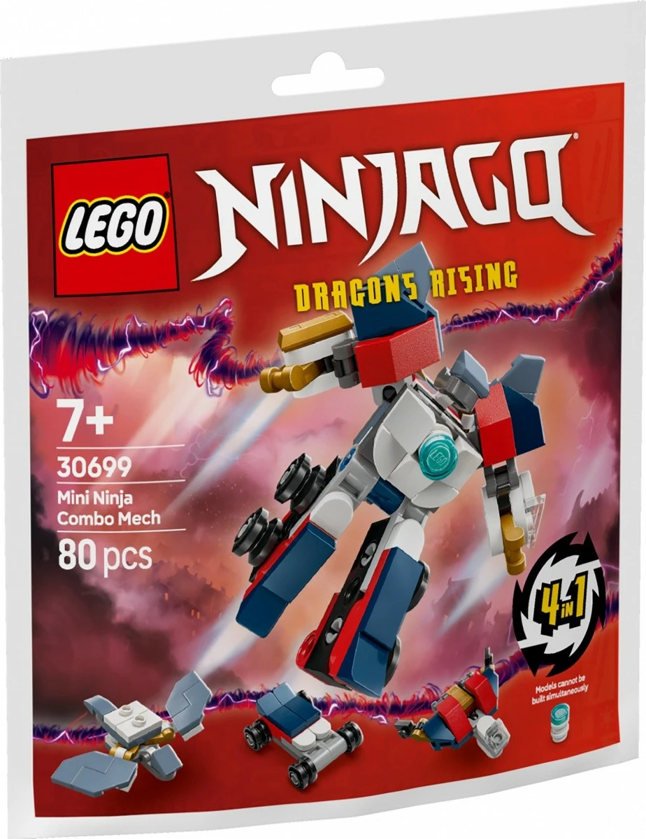 Set lodrash LEGO Ninjago 30699, Multifunctional Ninja Minimech, 80 pjesë, plastikë