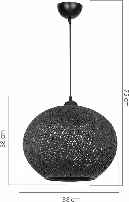 Dritë tavani Leshia Ε27 e zezë D38x38cm