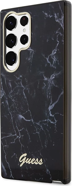 Mbështjellës Guess GUHCS23LPCUMAK për Samsung Galaxy S23 Ultra, hardcase, Marble, i zi