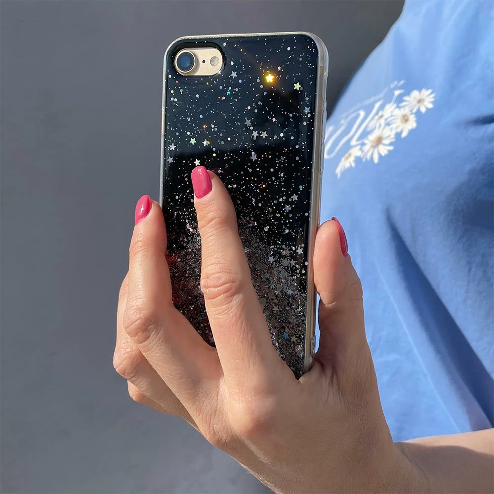 Mbështjellës Wozinsky Star Glitter për Xiaomi Redmi K40 Pro+, K40 Pro, K40, Poco F3, transparent, argjendtë