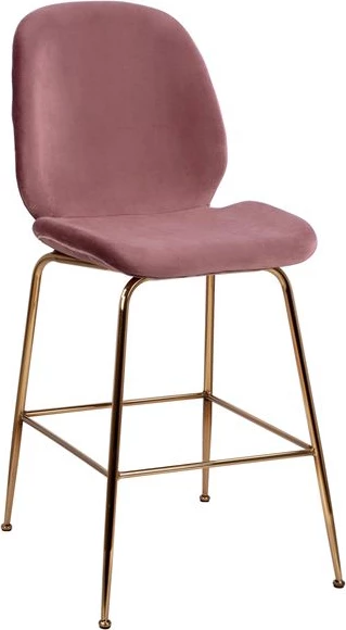 Karrige për bar mesatare FH8524.02, kadife rozë e zbehtë & kornizë metalike ari, 48x61x103 cm., set prej 2 copë