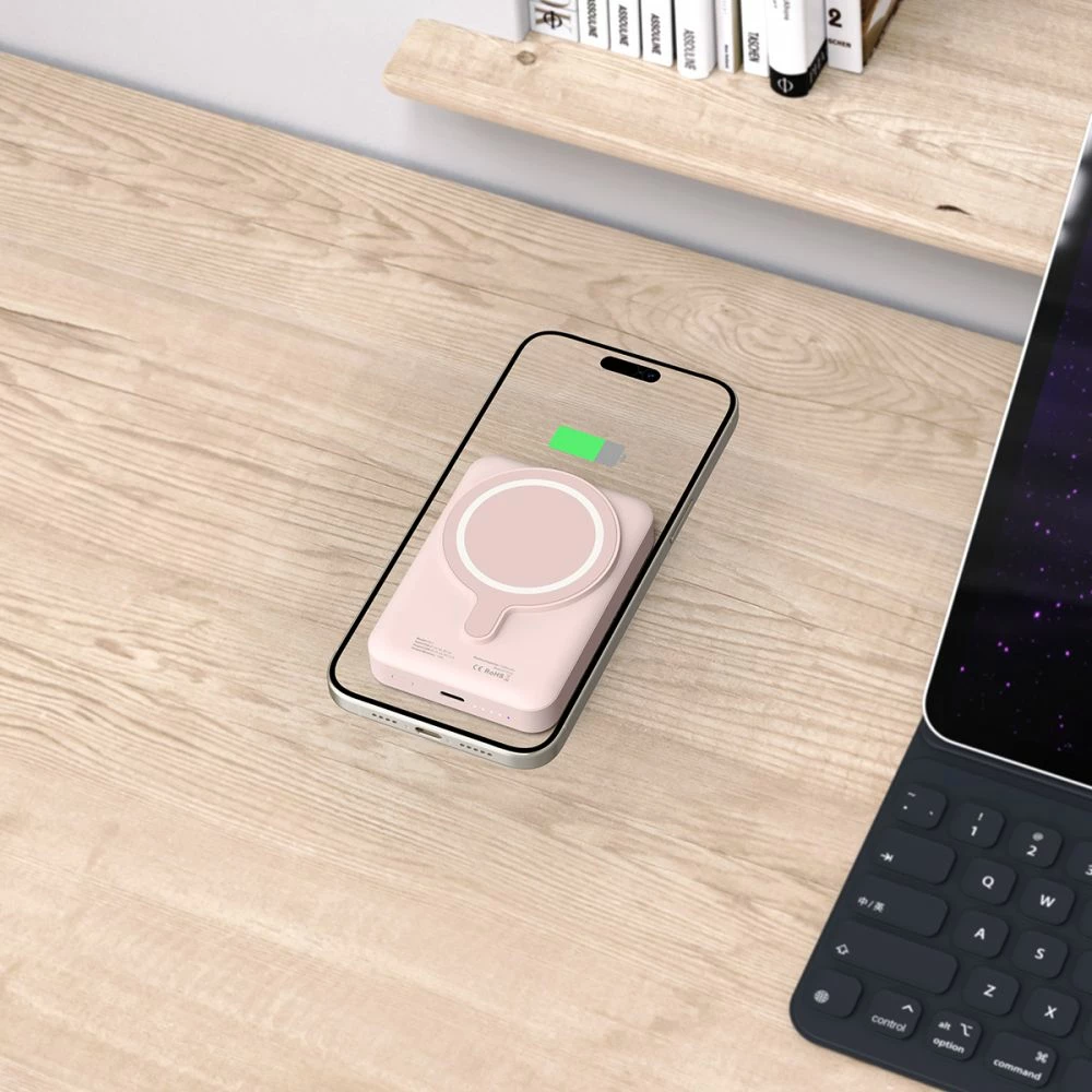 Powerbank Tech-Protect LifeMag PB11, 10000mAh, MagSafe, USB-C, Rozë me kabllo USB-C