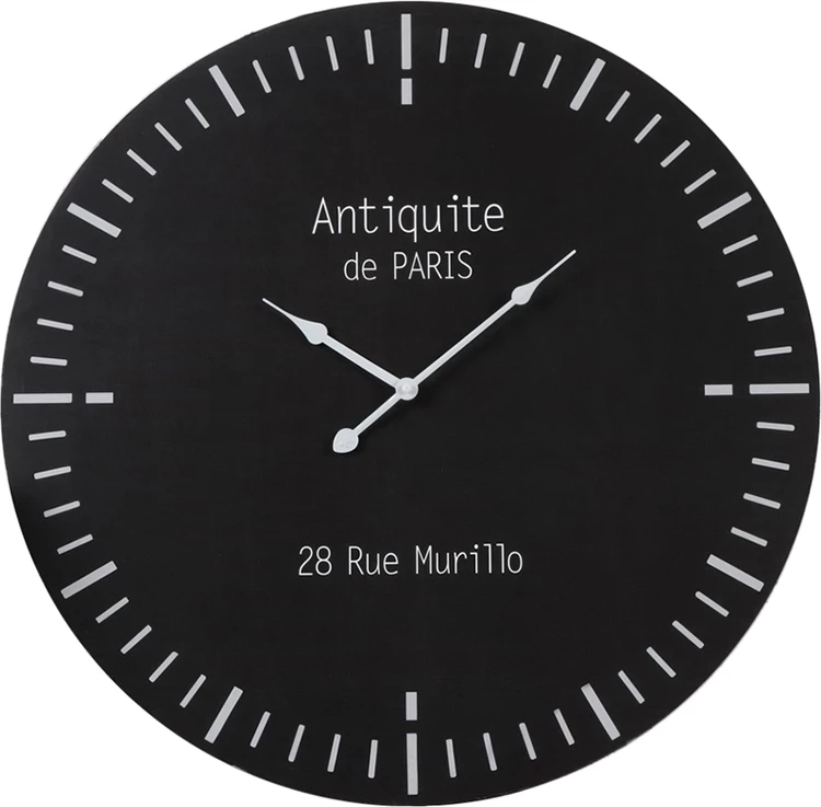 Orë muri ZEIT, MDF, e zezë, 60x60x5cm