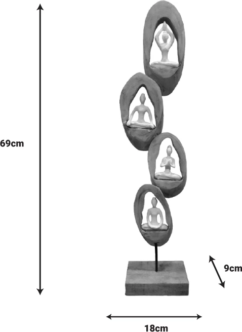 Dekor tavoline Yove Inart dru mango-hekur natyral 18x9x69cm