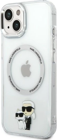 Mbështjellës Karl Lagerfeld KLHMP14MHNKCIT për iPhone 14 Plus 6.7", transparent, me MagSafe