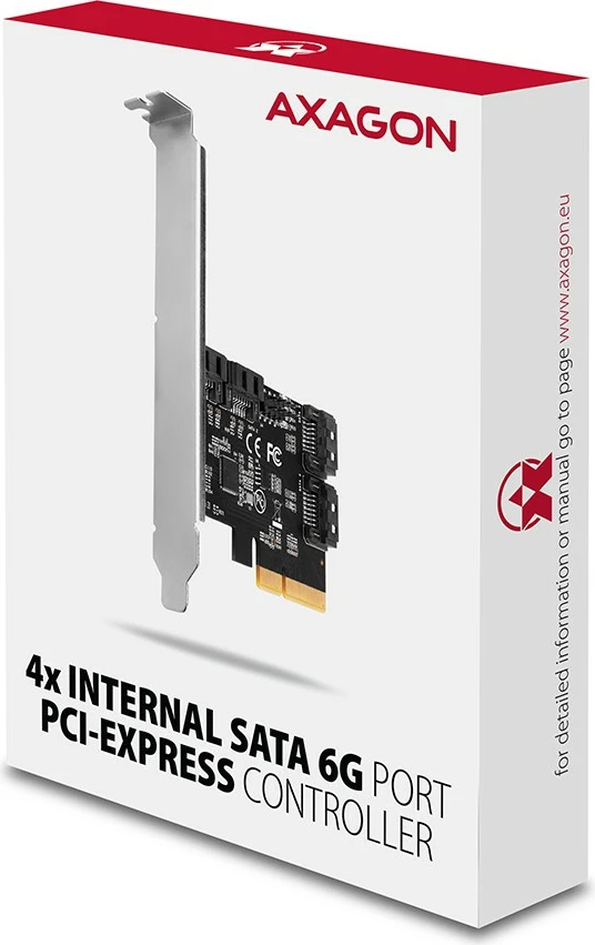 Kartë zgjerimi AXAGON PCES-SA4X4, 4x SATA 6G, PCIe, ASM1164, për kompjuter, e zezë