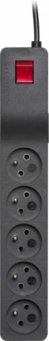 Prizë me mbrojtje nga mbingarkesa Lestar ZX 510, 5 dalje, 2.5m, e zezë