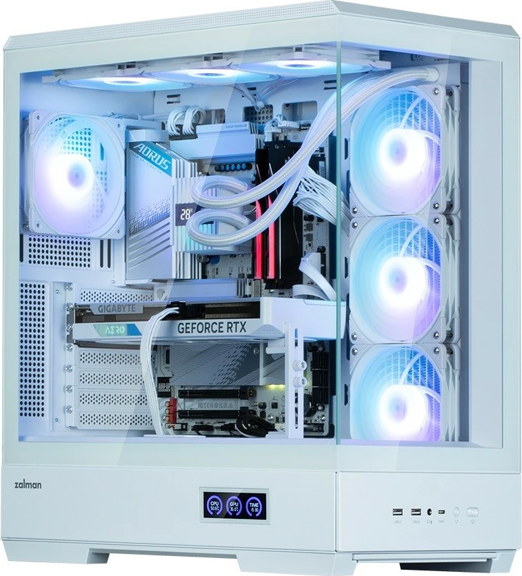 Kasë Zalman P50 DS White, mid-tower, 4x ARGB fans, ATX, e bardhë