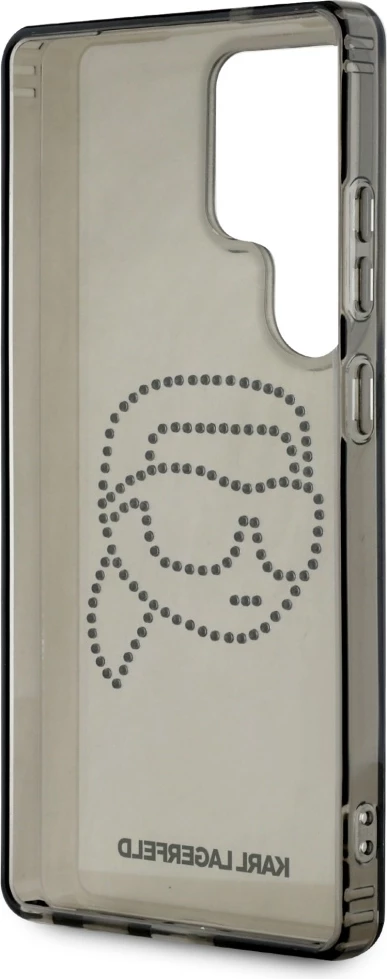 Mbështjellës Karl Lagerfeld Rhinestones Karl Head Logo për Samsung Galaxy S25 Ultra, zi