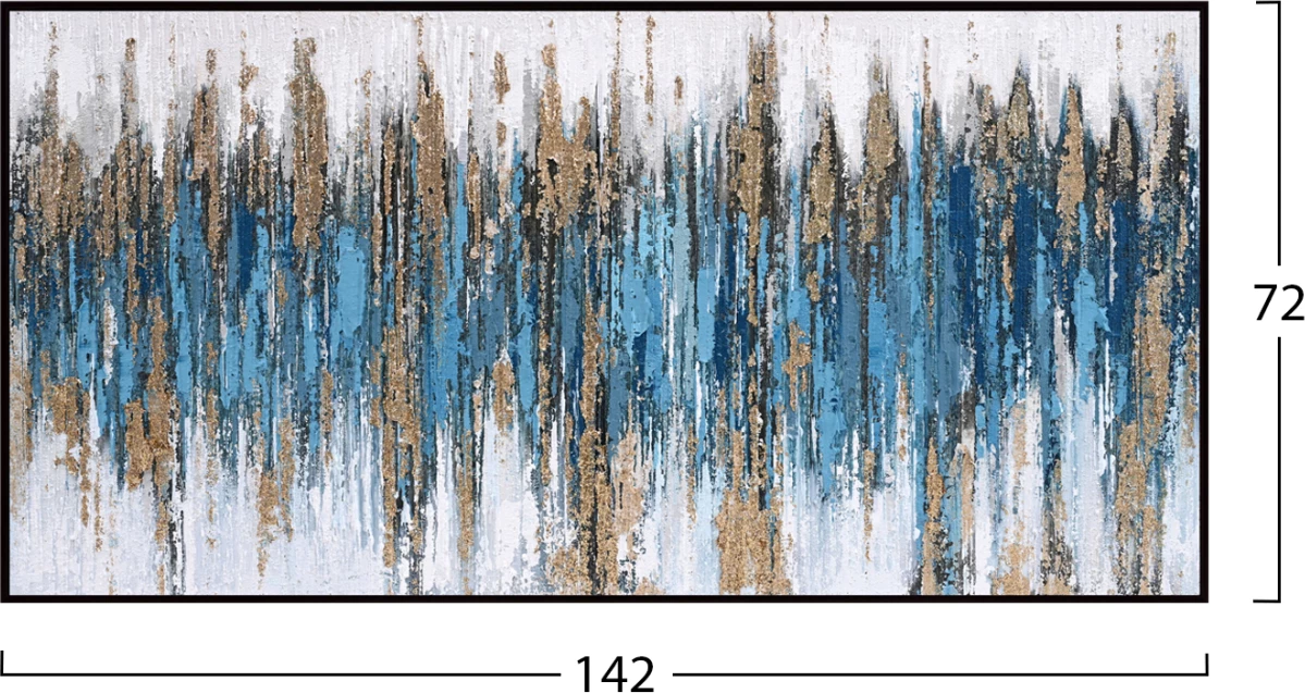 Pikturë muri abstrakte (blu) FH4574.02, kornizë PS-bezhë-kanavacë, 142x4.5x72 cm