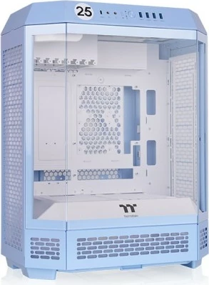 Kasë, Thermaltake, The Tower 600 TG (CA-1Z1-00MFWN-00), ATX/Micro ATX/Mini ITX, xhami i temperuar, blu Hydrangea