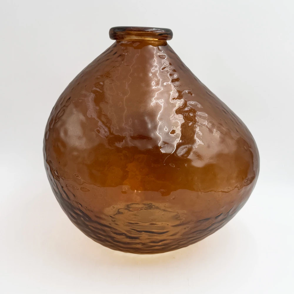 Vazo qelqi BOCAL, ngjyrë karamel, 25x25x25cm