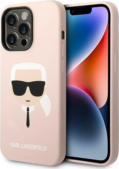 Mbështjellës Karl Lagerfeld KLHMP14XSLKHLP për iPhone 14 Pro Max 6.7", silikon, MagSafe, rozë