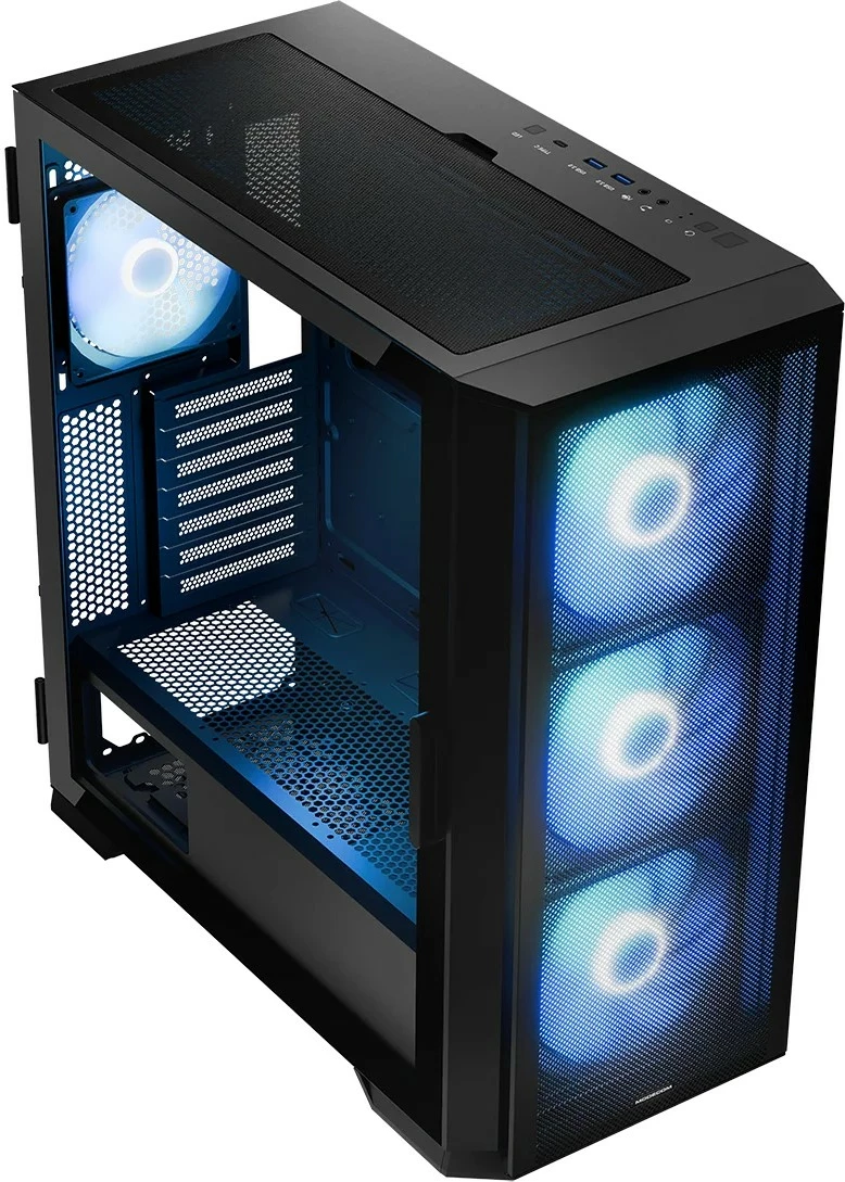 Kasë MODECOM Horizon ARGB Flow Midi, E-ATX, 4 ventilatorë ARGB, Xham i temperuar, e zezë