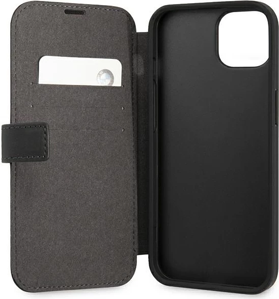 Mbështjellës BMW Signature për iPhone 13 mini, lëkurë, i zi