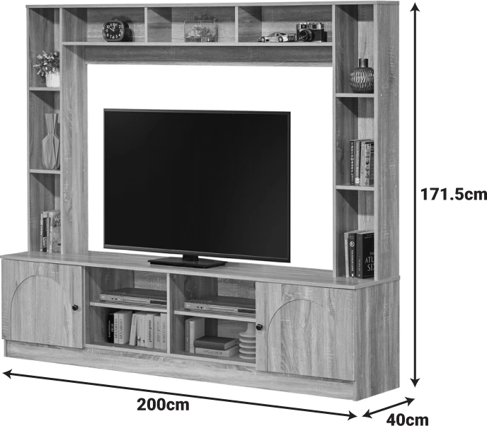 Set për TV Ambera, ngjyrë sonoma, 200x40x171.5cm