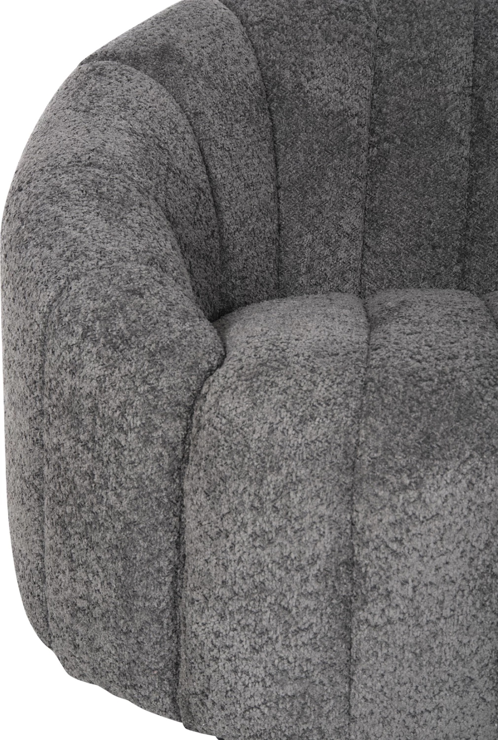 Divan dy vendesh MOBY FH9595.01, pëlhurë boucle gri, 145x82x67H cm