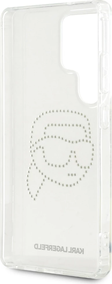 Mbështjellës Karl Lagerfeld Rhinestones Karl Head Logo për Samsung Galaxy S25 Ultra, transparent