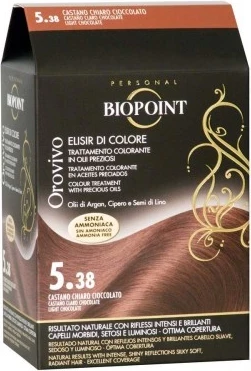 Ngjyrë për flokë Biopoint Orovivo 5.38 çokolladë e qeltë, 100 ml