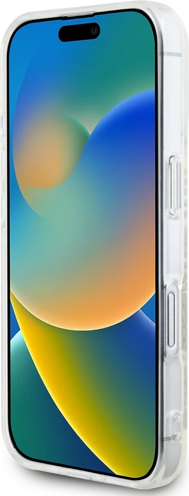 Mbështjellës Karl Lagerfeld IML Rhinestones Logo për iPhone 16, Transparent