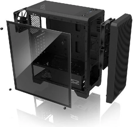 Kasë Zalman S2 TG, ATX Mid Tower, xham i temperuar, e zezë