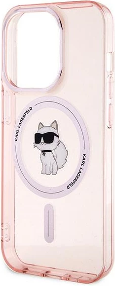 Mbështjellës Karl Lagerfeld IML Choupette MagSafe për iPhone 14 Pro, rozë