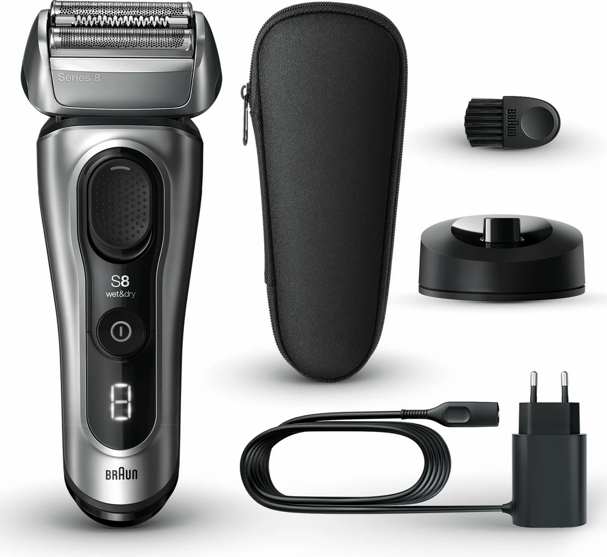 Makinë rroje, Braun, 8517S Series 8, wet & dry, Silver, me aksesorë