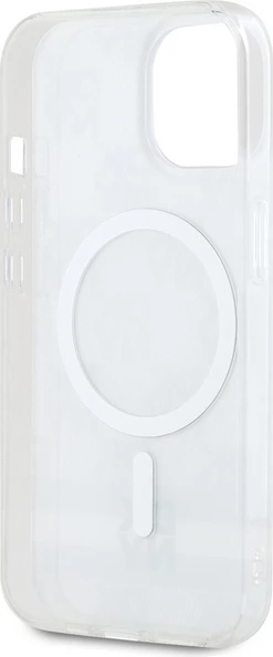 Mbështjellës DKNY IML Checkered Mono Pattern & Printed Stripes MagSafe për iPhone 15/14/13, Bezhe