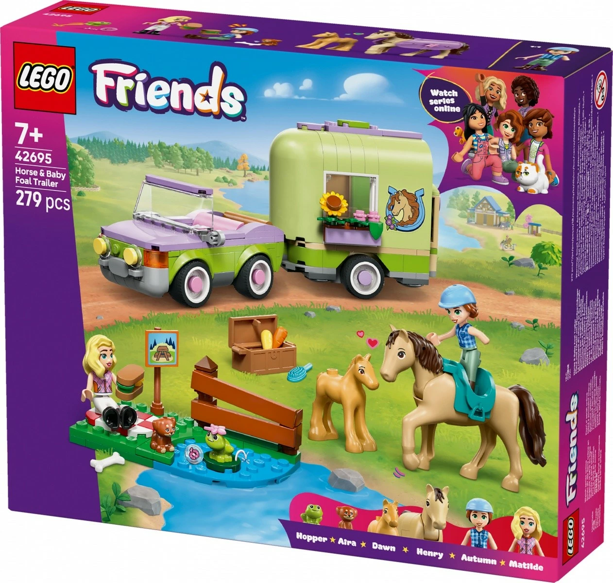 Set blloqe LEGO Friends 42695 Horse Trailer with Foal, 279 pjesë, 7+