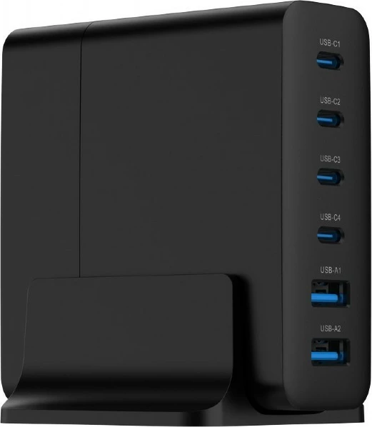 Karikues universal Gembird TA-UC-2A4C-PD75-01-BK, 75W, 6 porta USB, i zi