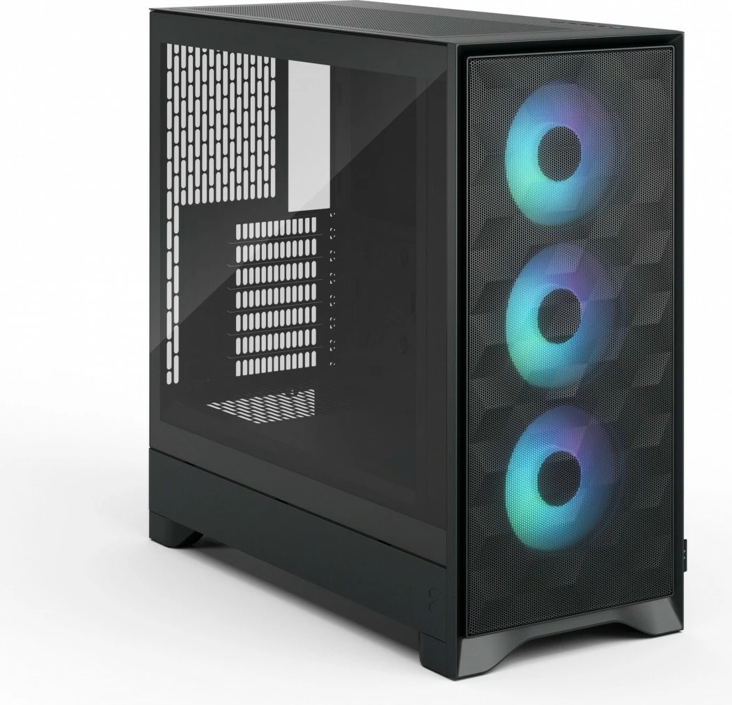 Kasë, Fractal Design, Pop 2 Air FD-C-POA2A-01, ATX/Micro ATX/Mini ITX, 3x 120 mm ventilatorë, panel xhami të kalitur, USB-C, e zezë