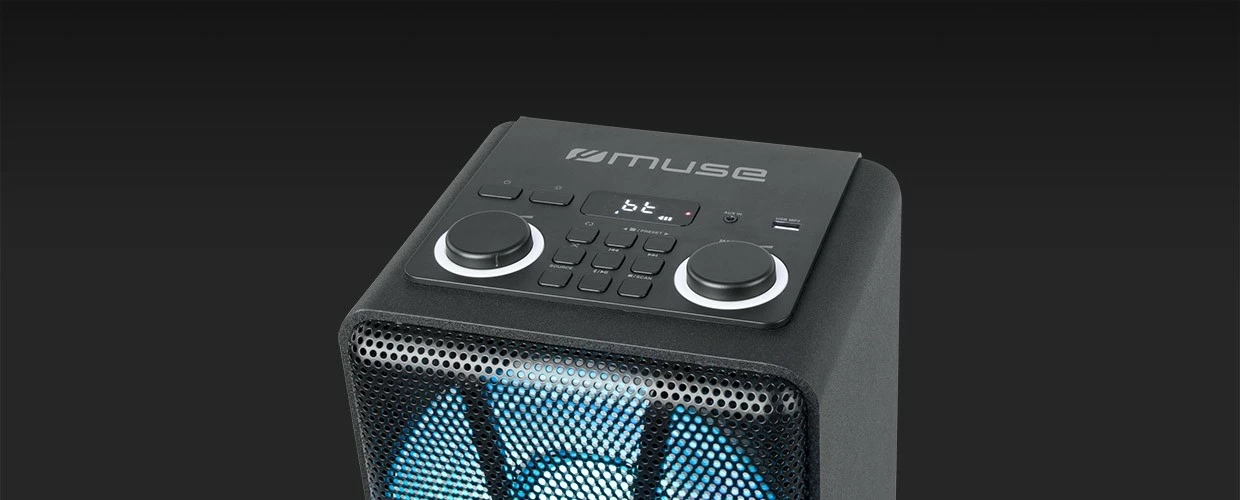Altoparlant party Muse M-1805DJ 150W, Bluetooth, me bateri, FM, USB/microSD, i zi, me kabllo AUX 3.5 mm
