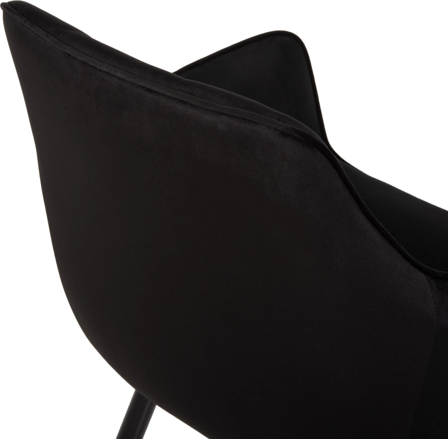 Karrige Latrell, kadife e zezë, këmbë metali të zeza, 55x57x84H cm., set prej 2 copë