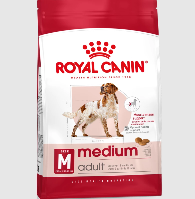 Ushqim i thatë për qen Royal Canin Medium Adult, 15 kg